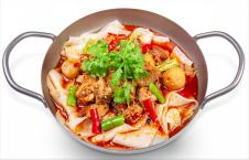 Large plate of fat intestine chicken handmade noodles
