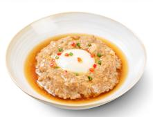Steamed eggs with meat cakes