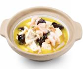 Three fresh tofu in casserole